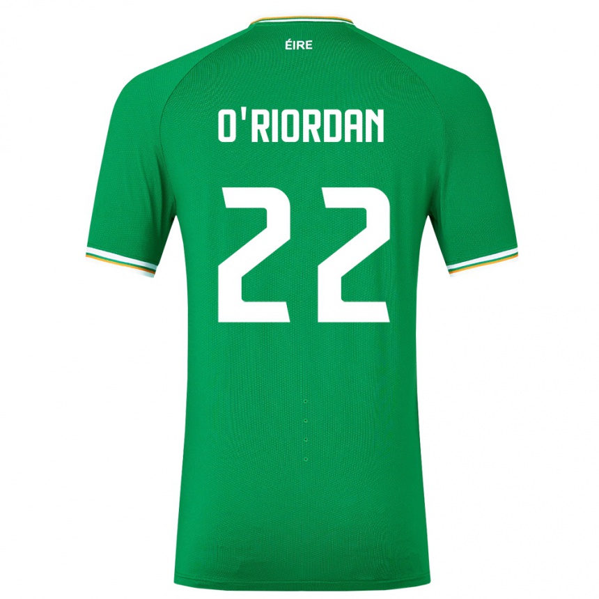 Kids Football Ireland Connor O'riordan #22 Green Home Jersey 24-26 T-Shirt Za