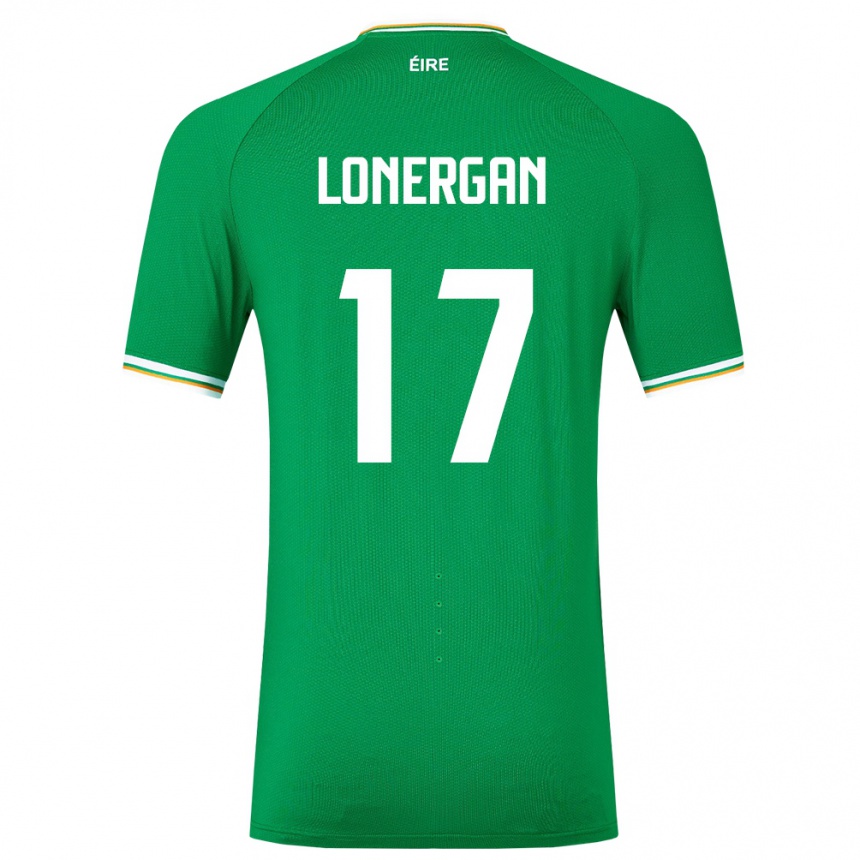 Kids Football Ireland Tom Lonergan #17 Green Home Jersey 24-26 T-Shirt Za