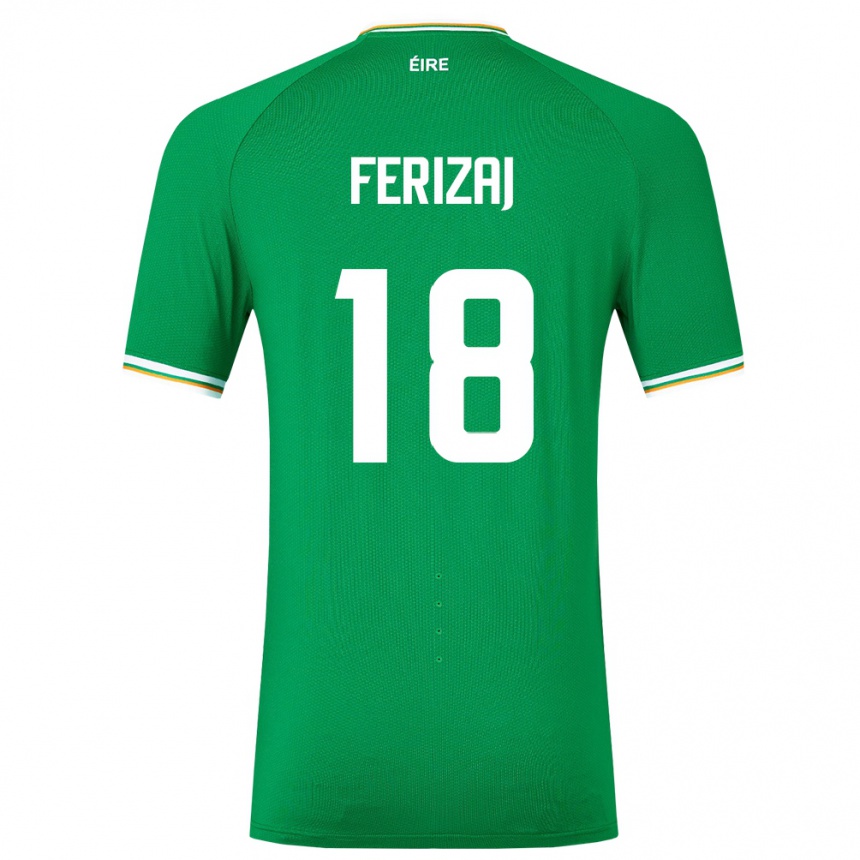 Kids Football Ireland Justin Ferizaj #18 Green Home Jersey 24-26 T-Shirt Za