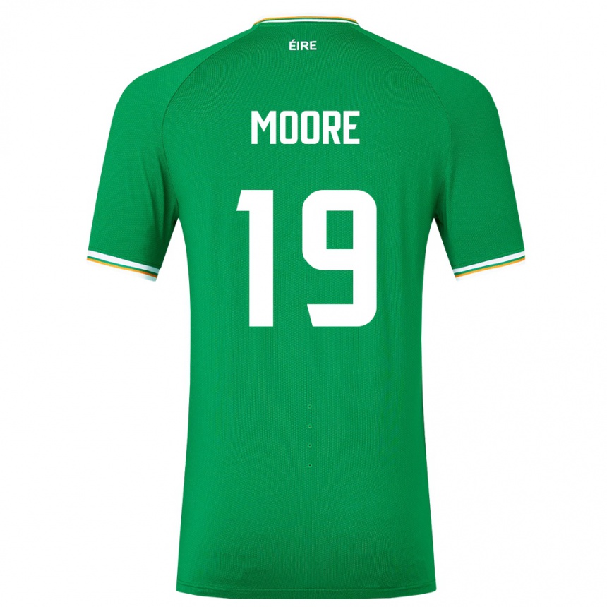 Kids Football Ireland Sean Moore #19 Green Home Jersey 24-26 T-Shirt Za