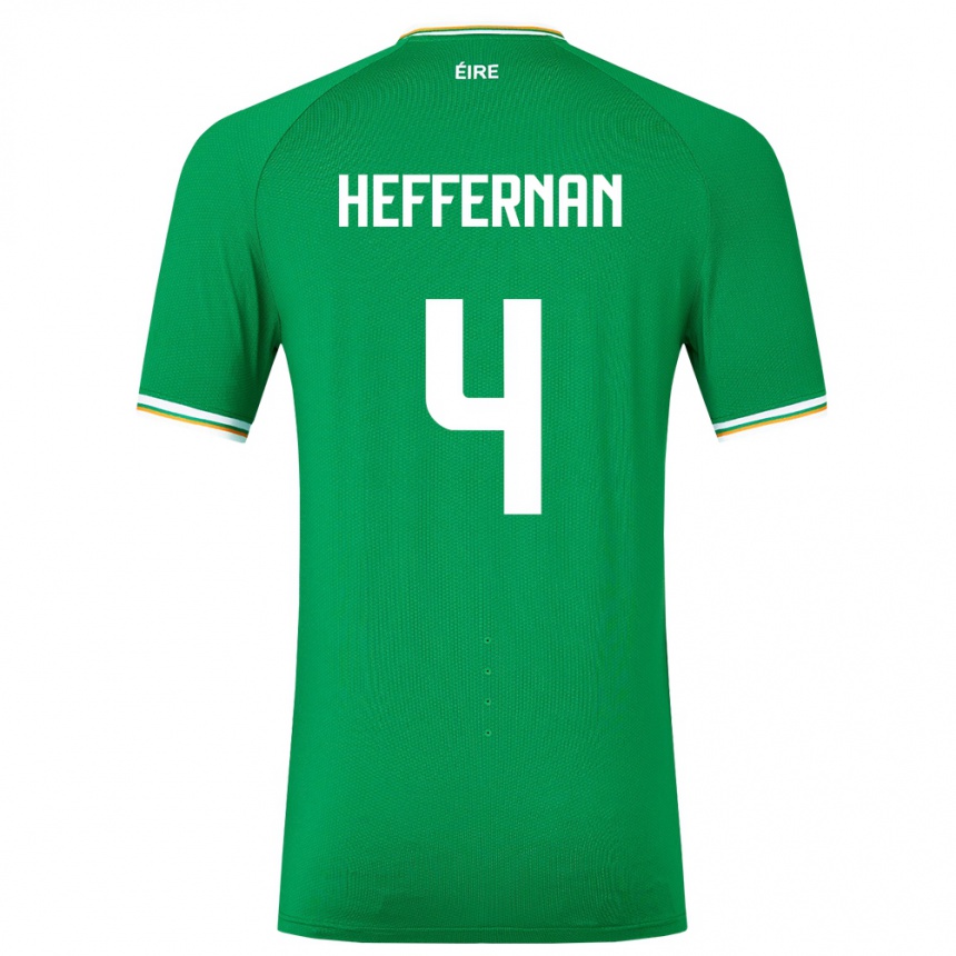 Kids Football Ireland Cathal Heffernan #4 Green Home Jersey 24-26 T-Shirt Za