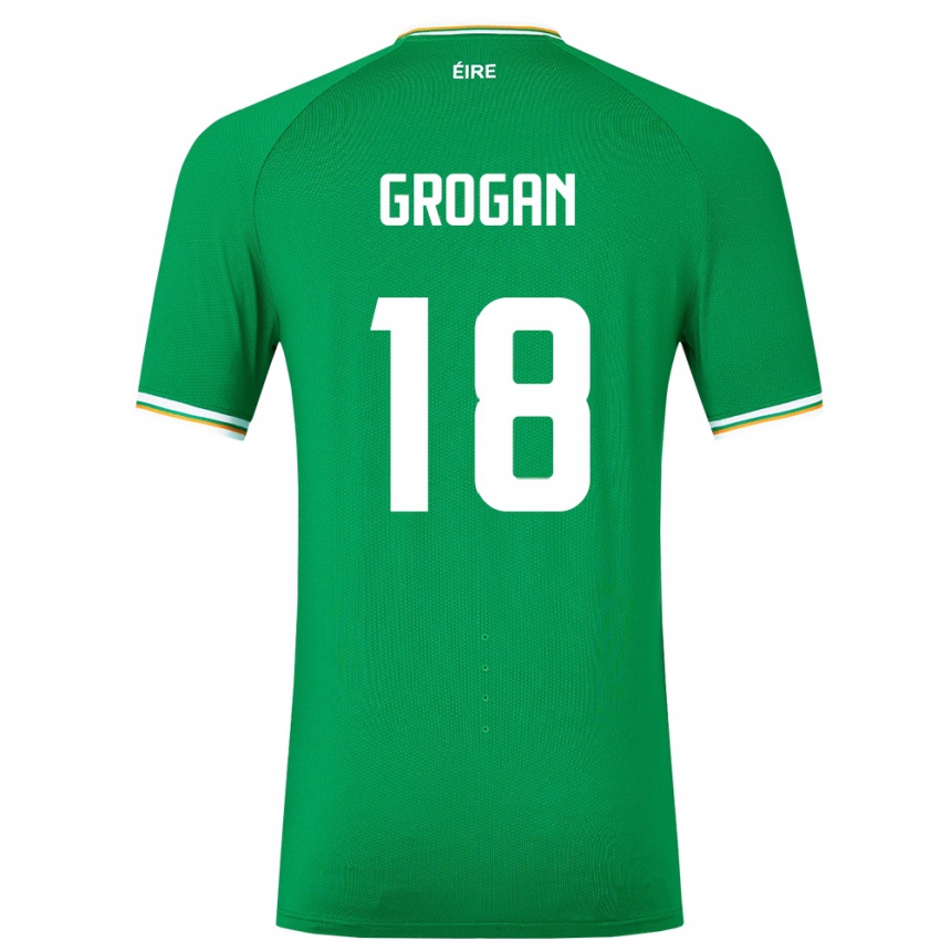 Kids Football Ireland Christy Grogan #18 Green Home Jersey 24-26 T-Shirt Za