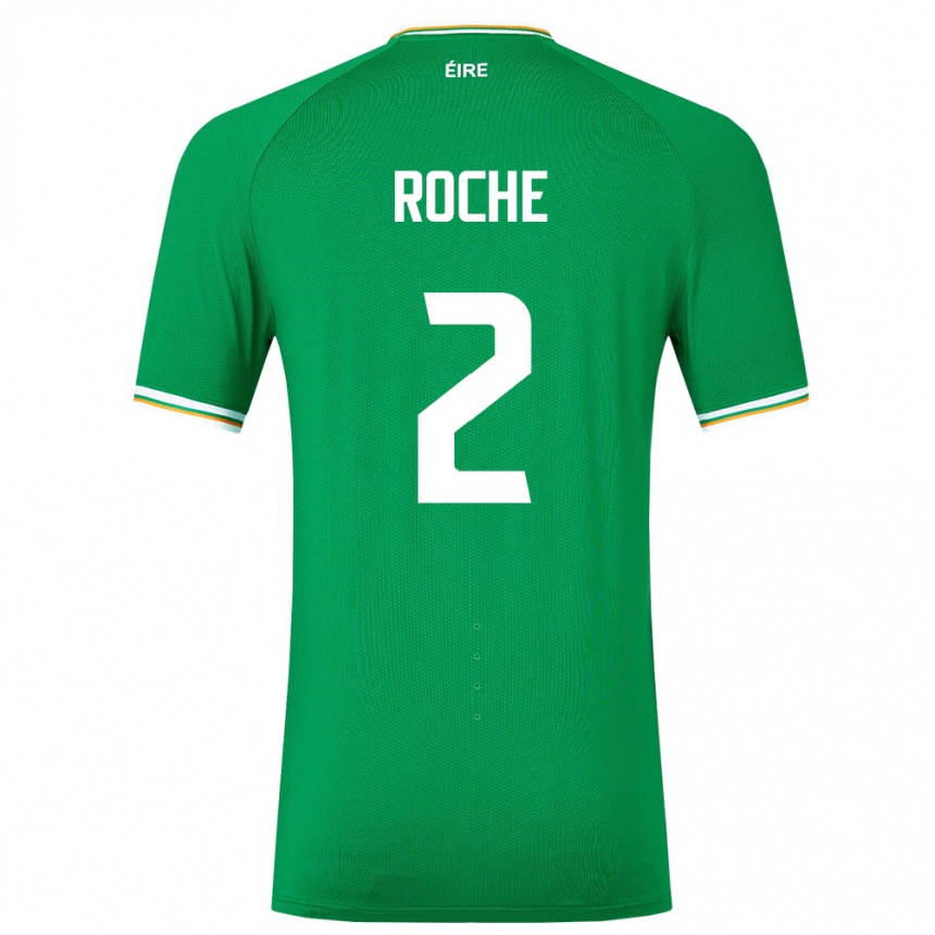 Kids Football Ireland James Roche #2 Green Home Jersey 24-26 T-Shirt Za