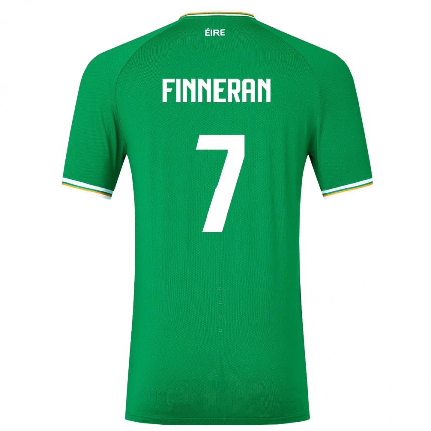 Kids Football Ireland Rory Finneran #7 Green Home Jersey 24-26 T-Shirt Za