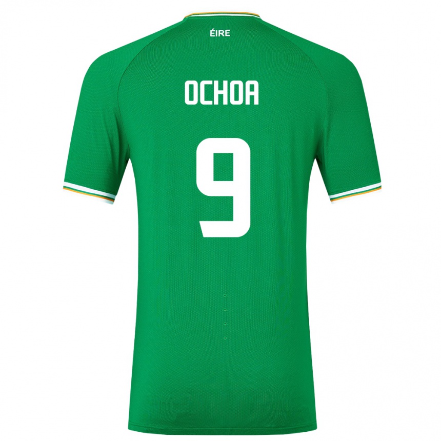 Kids Football Ireland Aarón Ochoa #9 Green Home Jersey 24-26 T-Shirt Za