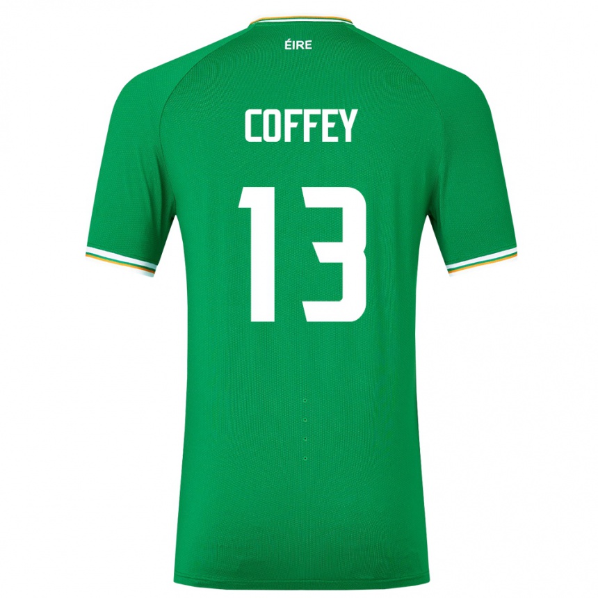 Kids Football Ireland Fiachra Coffey #13 Green Home Jersey 24-26 T-Shirt Za