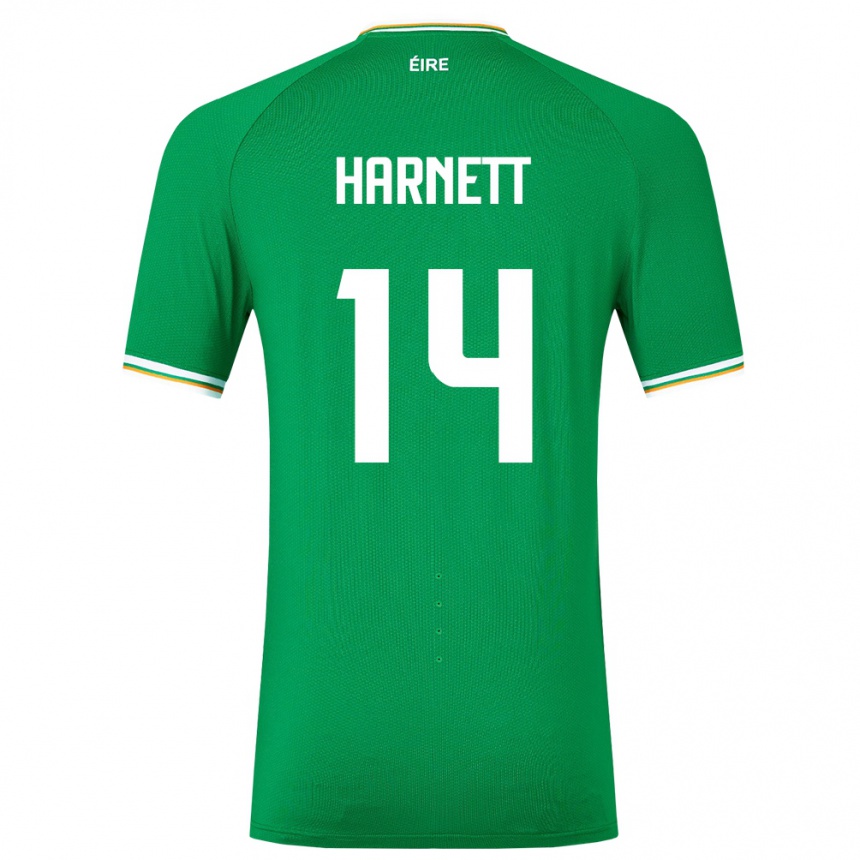 Kids Football Ireland Kaylem Harnett #14 Green Home Jersey 24-26 T-Shirt Za