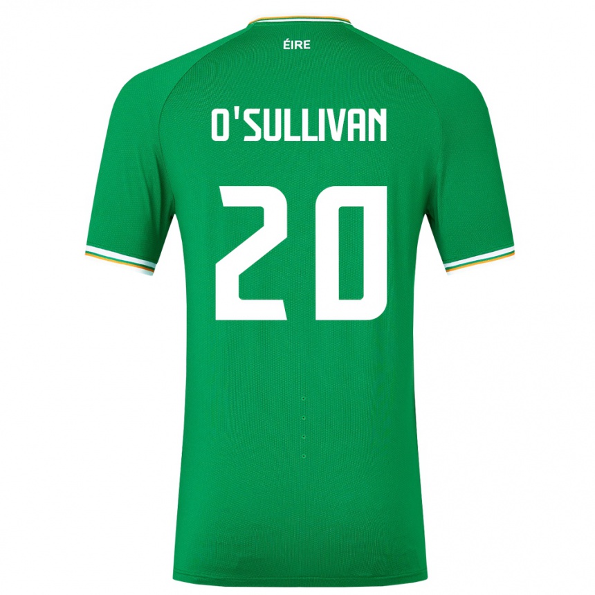 Kids Football Ireland Cathal O'sullivan #20 Green Home Jersey 24-26 T-Shirt Za