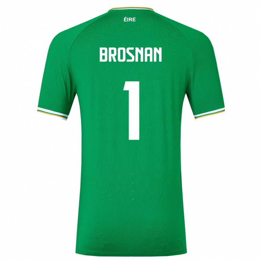 Kids Football Ireland Courtney Brosnan #1 Green Home Jersey 24-26 T-Shirt Za