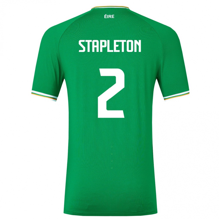 Kids Football Ireland Jessie Stapleton #2 Green Home Jersey 24-26 T-Shirt Za