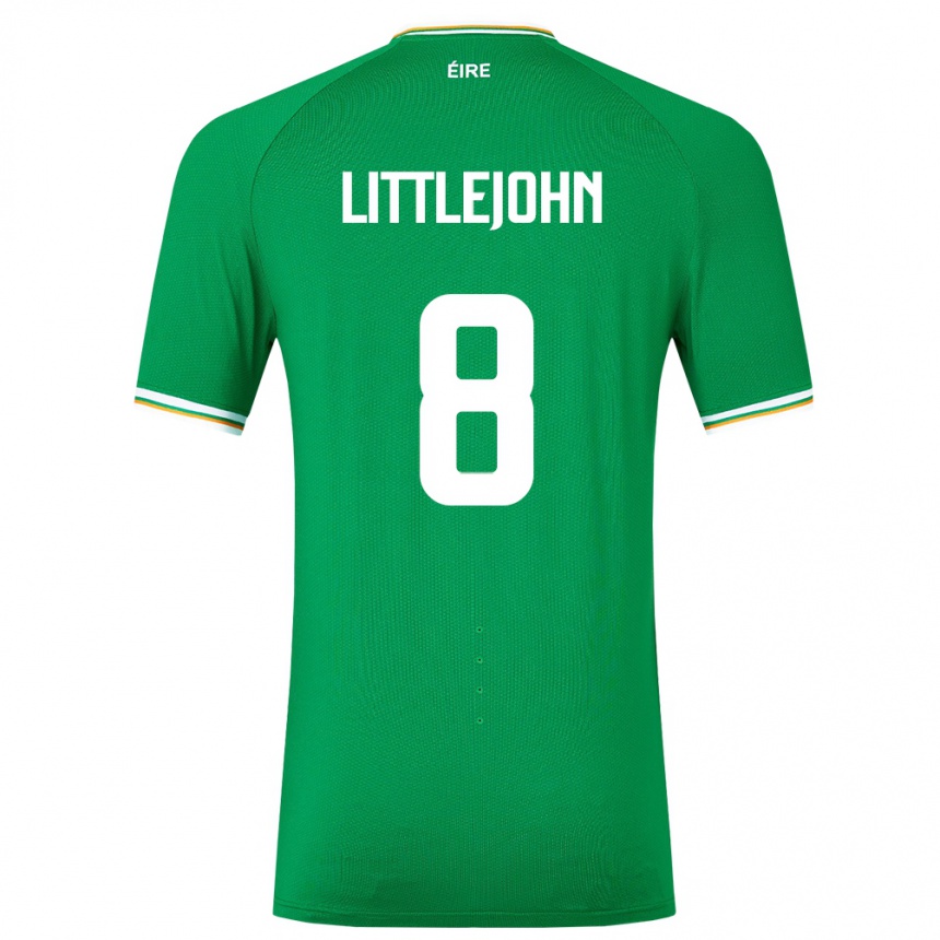 Kids Football Ireland Ruesha Littlejohn #8 Green Home Jersey 24-26 T-Shirt Za