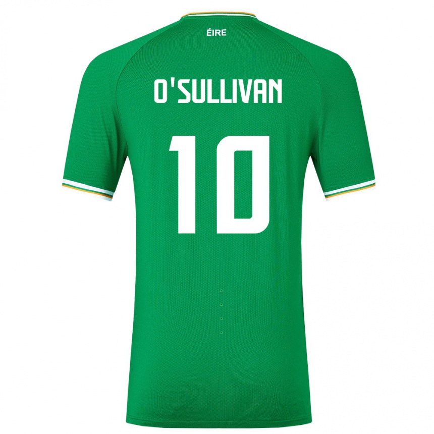 Kids Football Ireland Denise O'sullivan #10 Green Home Jersey 24-26 T-Shirt Za