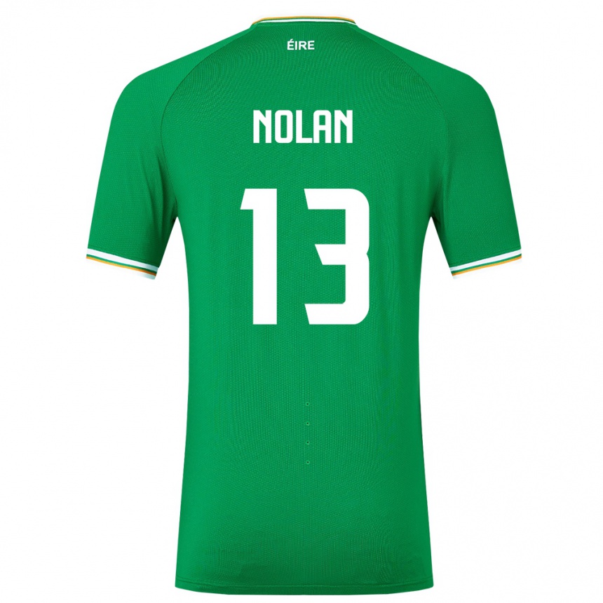 Kids Football Ireland Hayley Nolan #13 Green Home Jersey 24-26 T-Shirt Za