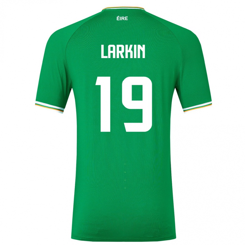 Kids Football Ireland Abbie Larkin #19 Green Home Jersey 24-26 T-Shirt Za