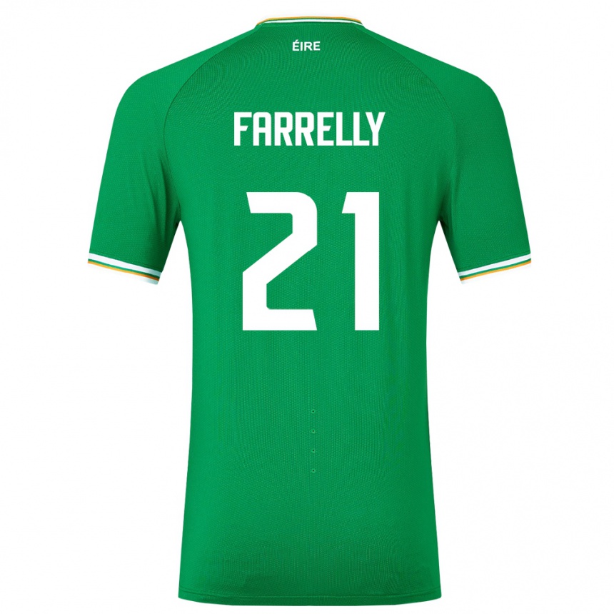 Kids Football Ireland Sinead Farrelly #21 Green Home Jersey 24-26 T-Shirt Za