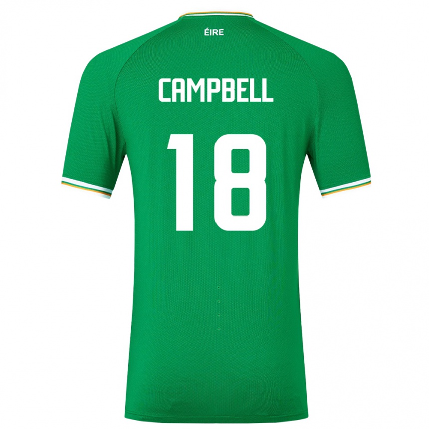 Kids Football Ireland Megan Campbell #18 Green Home Jersey 24-26 T-Shirt Za