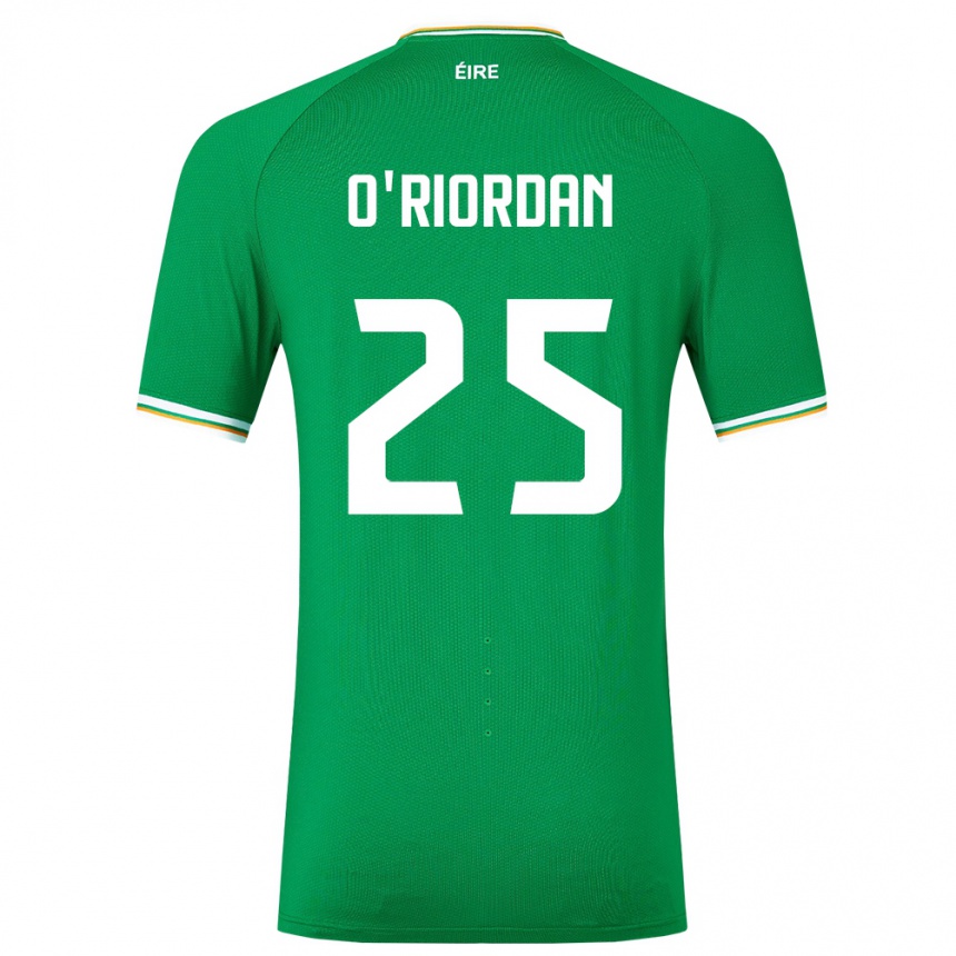 Kids Football Ireland Claire O'riordan #25 Green Home Jersey 24-26 T-Shirt Za