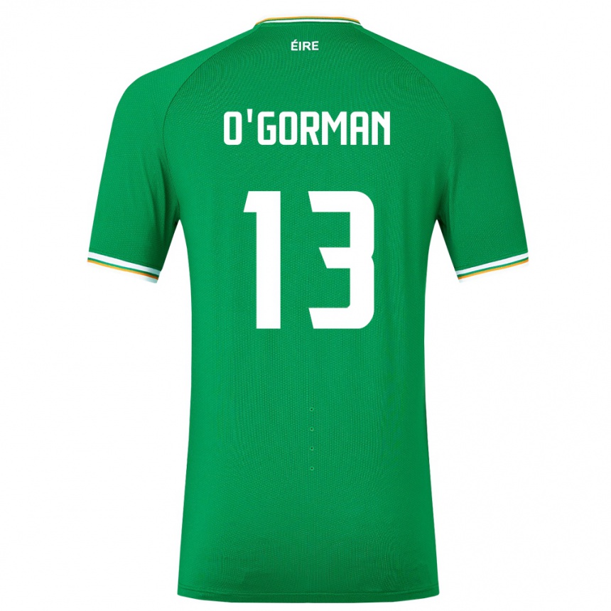 Kids Football Ireland Áine O'gorman #13 Green Home Jersey 24-26 T-Shirt Za