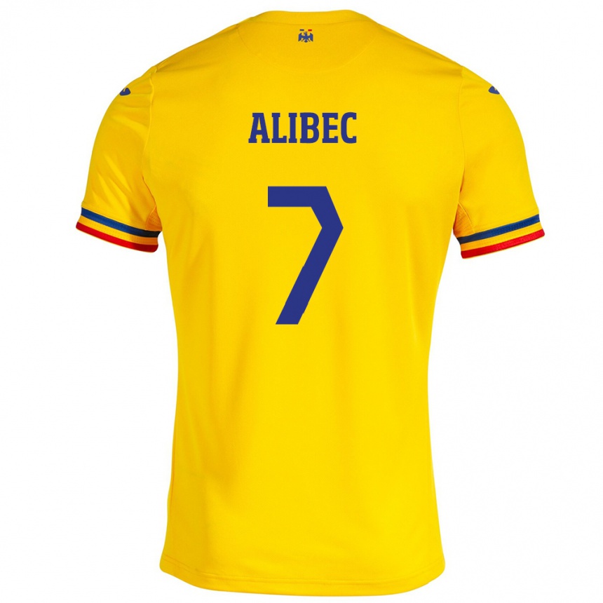 Kids Football Romania Denis Alibec #7 Yellow Home Jersey 24-26 T-Shirt Za