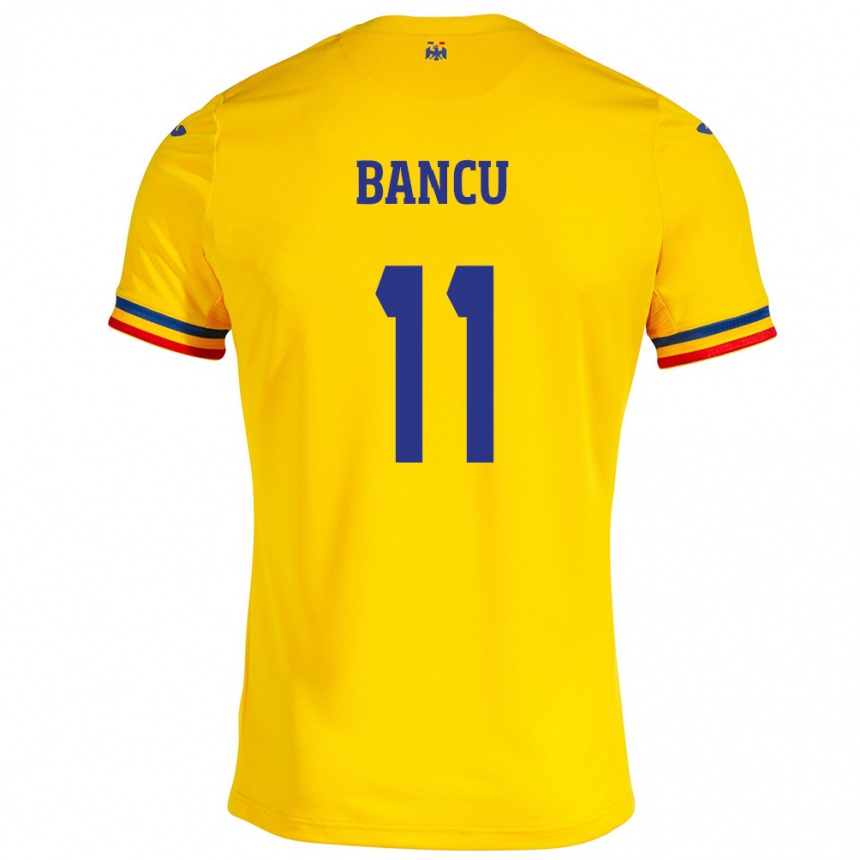 Kids Football Romania Nicuşor Bancu #11 Yellow Home Jersey 24-26 T-Shirt Za