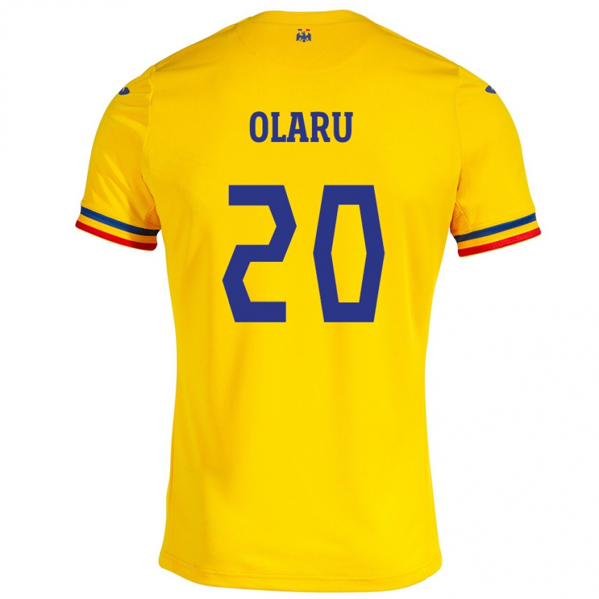 Kids Football Romania Darius Olaru #20 Yellow Home Jersey 24-26 T-Shirt Za