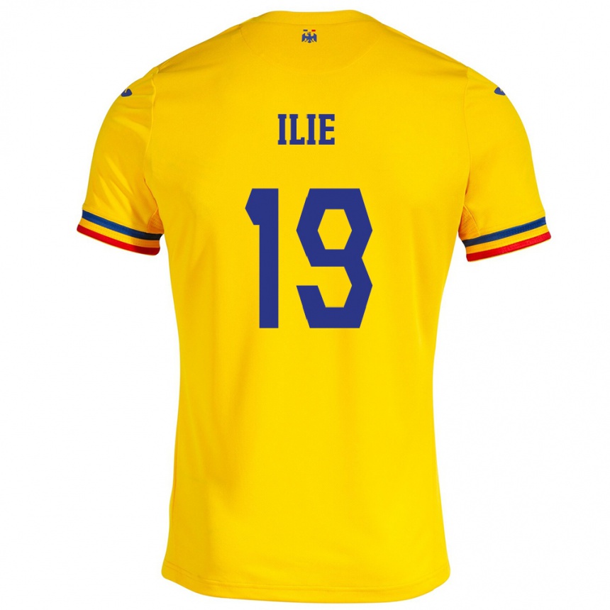 Kids Football Romania Rareș Ilie #19 Yellow Home Jersey 24-26 T-Shirt Za