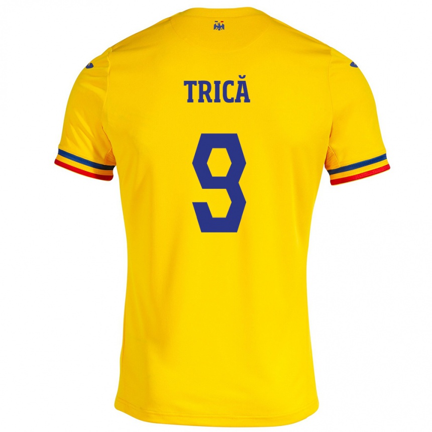 Kids Football Romania Atanas Trică #9 Yellow Home Jersey 24-26 T-Shirt Za