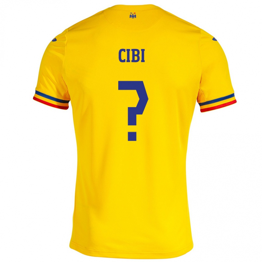 Kids Football Romania Fabiano Cibi #0 Yellow Home Jersey 24-26 T-Shirt Za