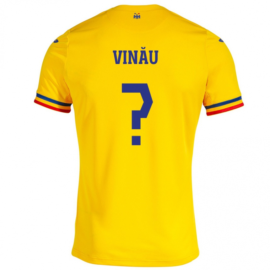 Kids Football Romania Eric Vînău #0 Yellow Home Jersey 24-26 T-Shirt Za