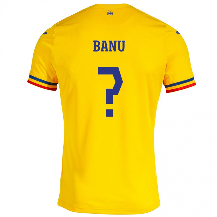 Kids Football Romania Luca Banu #0 Yellow Home Jersey 24-26 T-Shirt Za