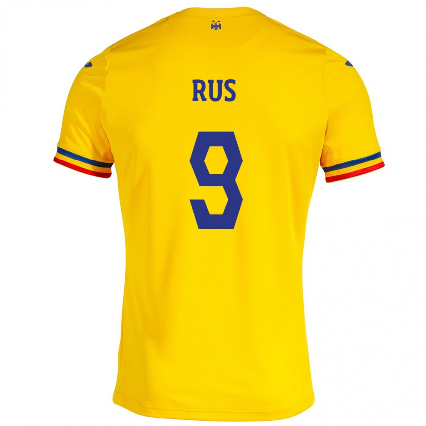 Kids Football Romania Laura Rus #9 Yellow Home Jersey 24-26 T-Shirt Za