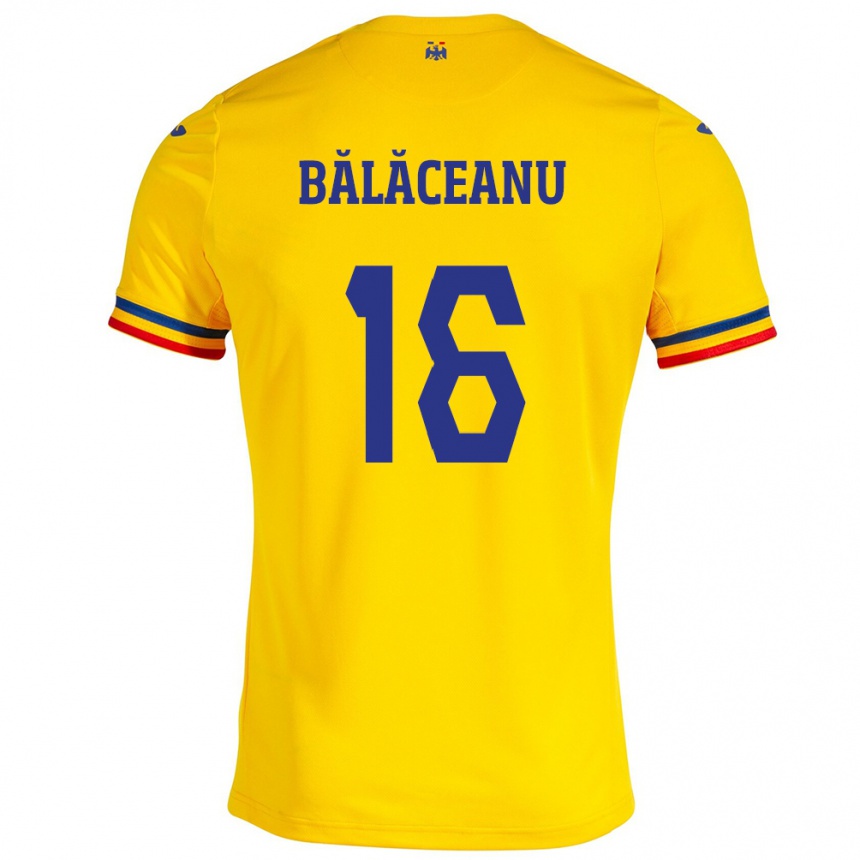 Kids Football Romania Ioana Bălăceanu #16 Yellow Home Jersey 24-26 T-Shirt Za