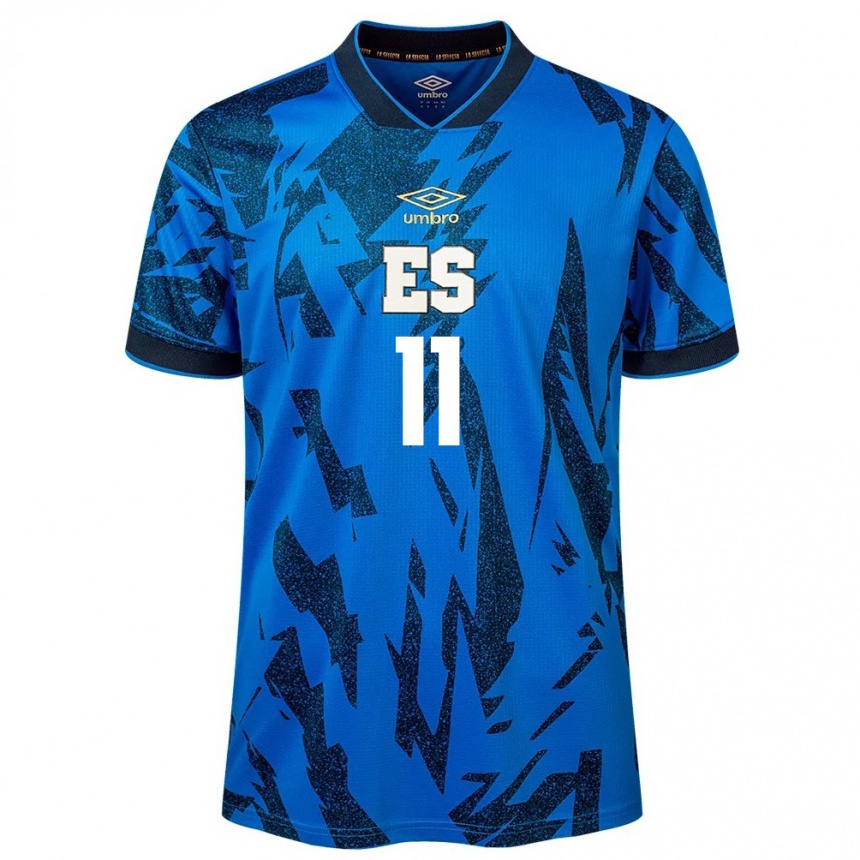 Kids Football El Salvador Jackeline Velásquez #11 Blue Home Jersey 24-26 T-Shirt Za