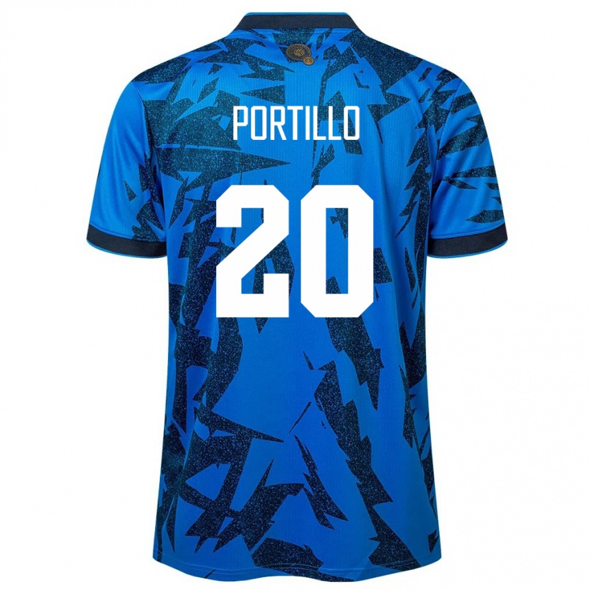 Kids Football El Salvador Isaac Portillo #20 Blue Home Jersey 24-26 T-Shirt Za