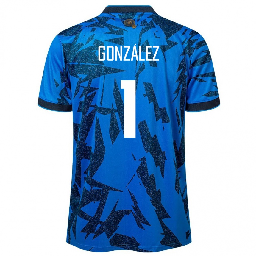 Kids Football El Salvador Mario González #1 Blue Home Jersey 24-26 T-Shirt Za