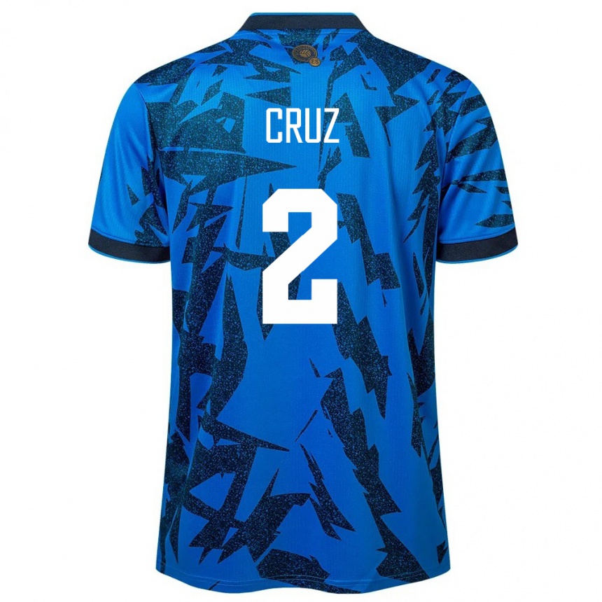 Kids Football El Salvador Melvin Cruz #2 Blue Home Jersey 24-26 T-Shirt Za