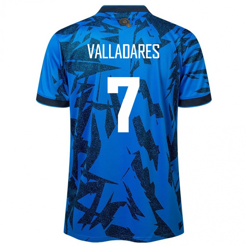 Kids Football El Salvador Jefferson Valladares #7 Blue Home Jersey 24-26 T-Shirt Za