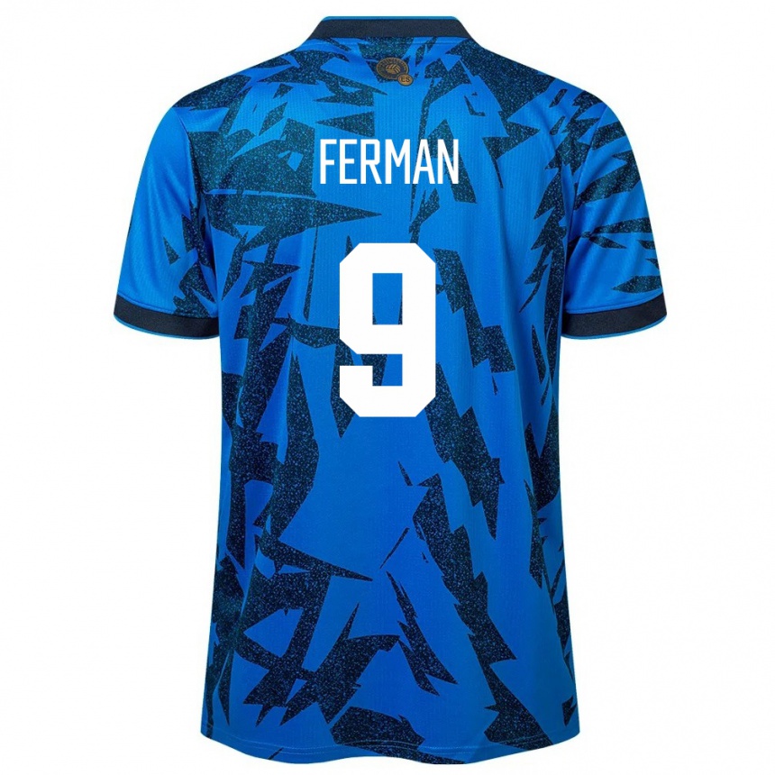 Kids Football El Salvador Javier Ferman #9 Blue Home Jersey 24-26 T-Shirt Za