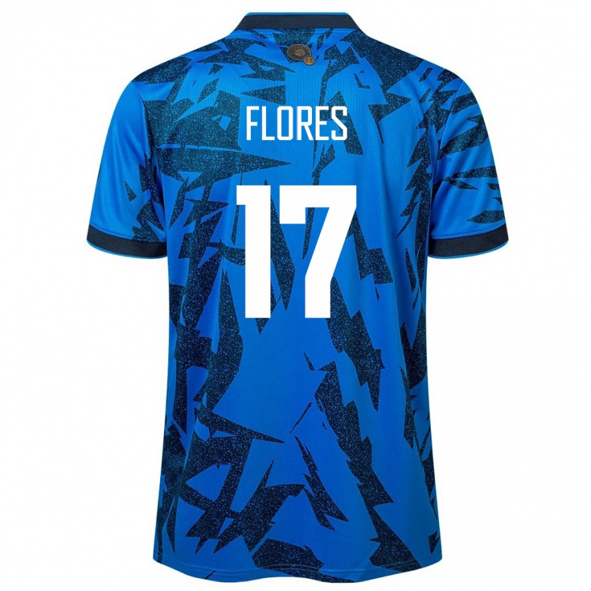 Kids Football El Salvador Diego Flores #17 Blue Home Jersey 24-26 T-Shirt Za