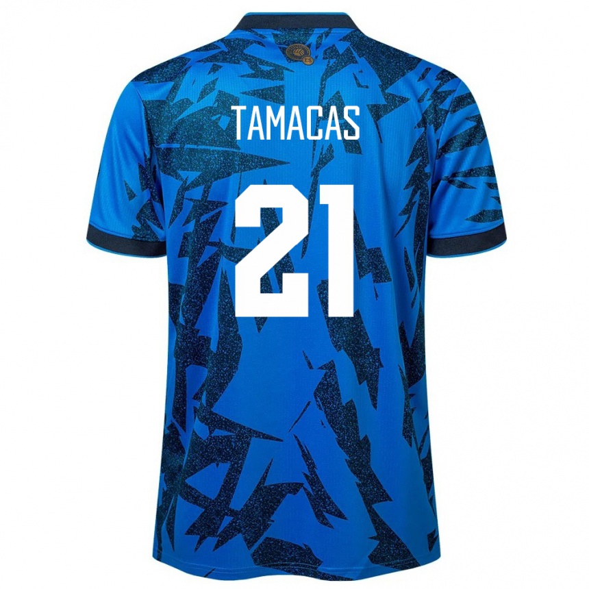 Kids Football El Salvador Bryan Tamacas #21 Blue Home Jersey 24-26 T-Shirt Za