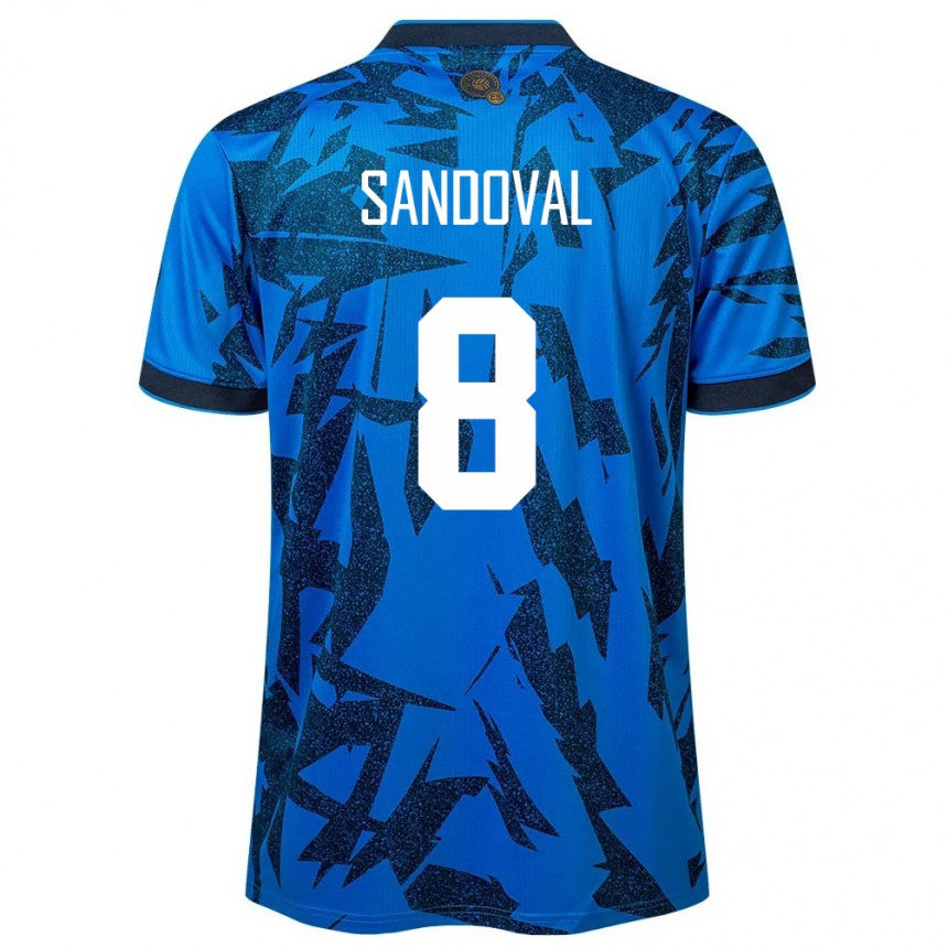 Kids Football El Salvador Emerson Sandoval #8 Blue Home Jersey 24-26 T-Shirt Za