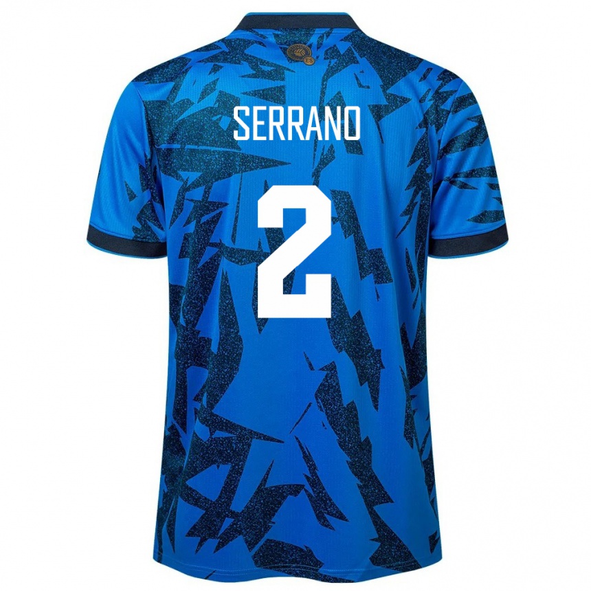 Kids Football El Salvador Alejandro Serrano #2 Blue Home Jersey 24-26 T-Shirt Za