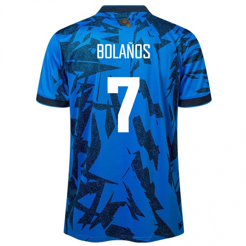 Kids Football El Salvador Javier Bolaños #7 Blue Home Jersey 24-26 T-Shirt Za