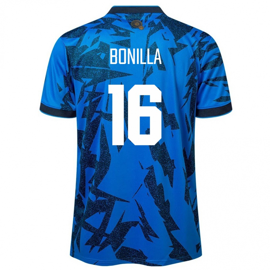 Kids Football El Salvador Elmer Bonilla #16 Blue Home Jersey 24-26 T-Shirt Za