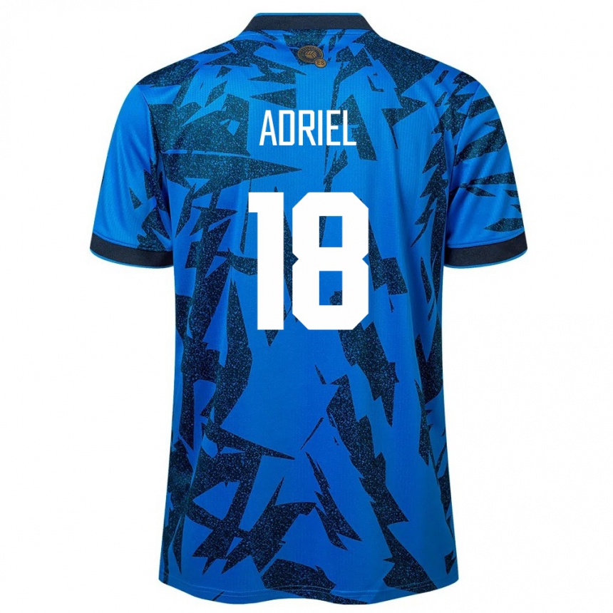 Kids Football El Salvador Adriel Martínez #18 Blue Home Jersey 24-26 T-Shirt Za