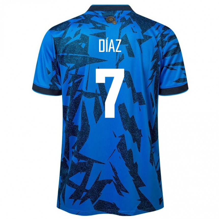 Kids Football El Salvador Nelson Díaz #7 Blue Home Jersey 24-26 T-Shirt Za