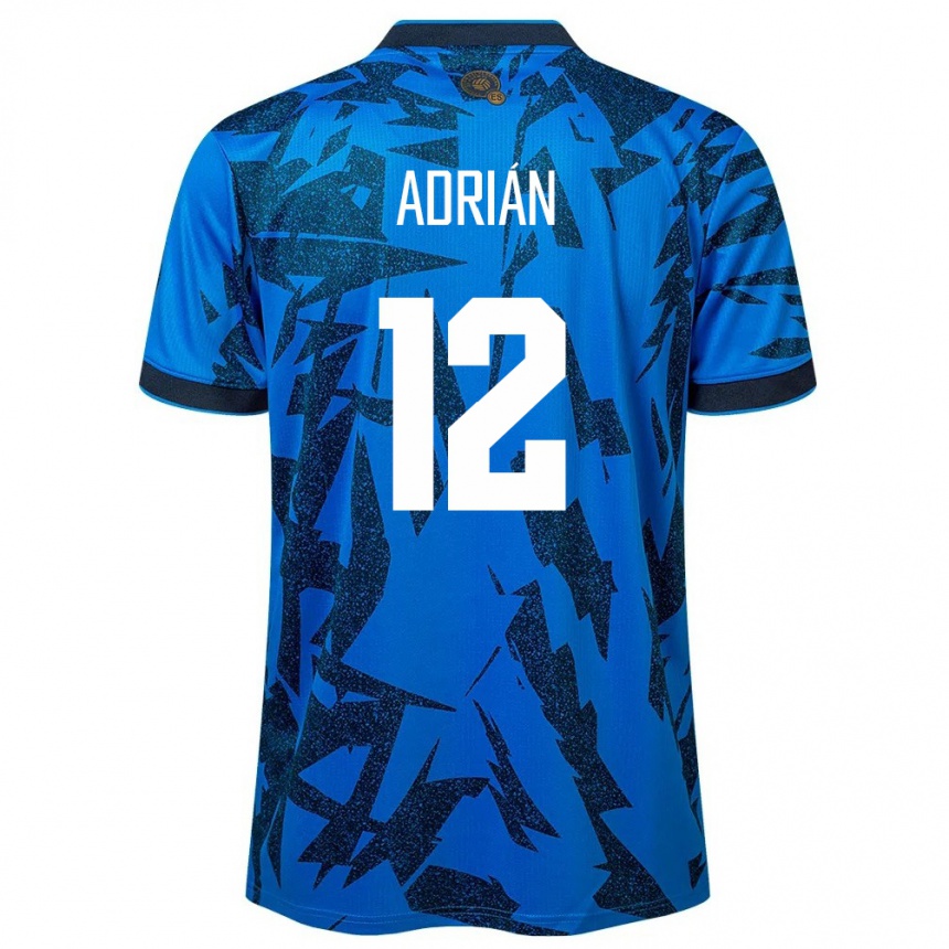 Kids Football El Salvador Adrián Aguilar #12 Blue Home Jersey 24-26 T-Shirt Za