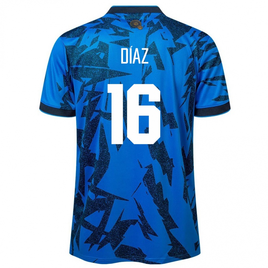 Kids Football El Salvador Wilber Díaz #16 Blue Home Jersey 24-26 T-Shirt Za