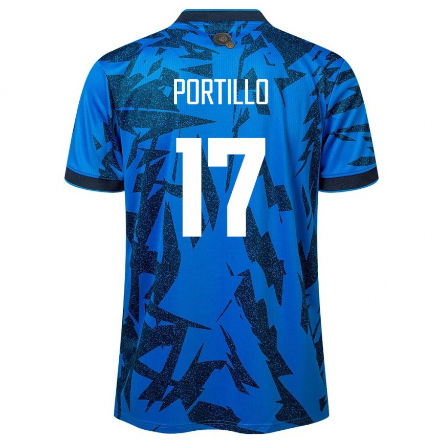 Kids Football El Salvador Anderson Portillo #17 Blue Home Jersey 24-26 T-Shirt Za