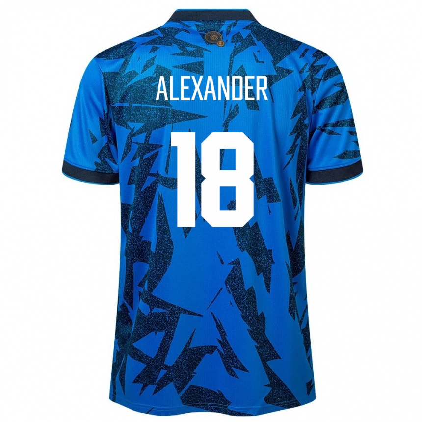 Kids Football El Salvador Alexander Aguilar #18 Blue Home Jersey 24-26 T-Shirt Za